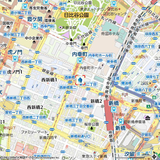 新橋支店付近の地図